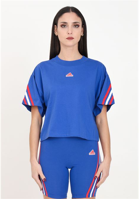 T-shirt da donna 3 stripes future icons blu ADIDAS PERFORMANCE | IS8340.