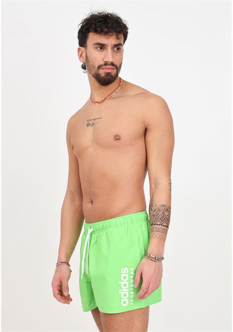 Fluo green essential logo clx men's swim shorts ADIDAS PERFORMANCE | Beachwear | IT8598.