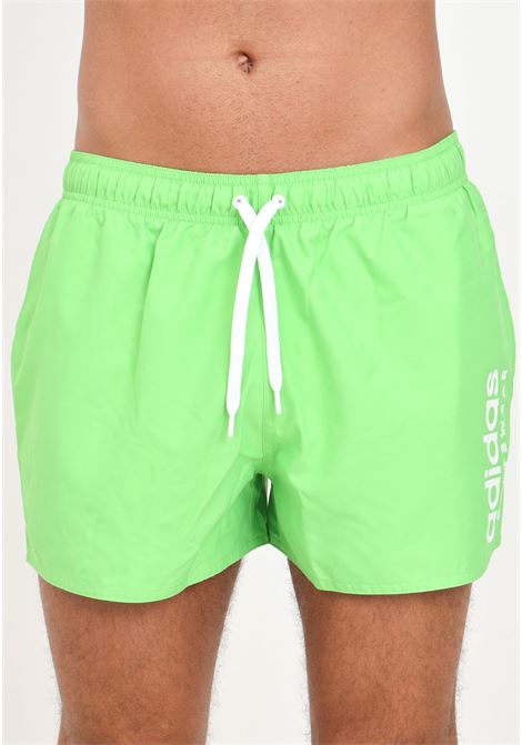 Shorts mare da uomo verde fluo essential logo clx ADIDAS PERFORMANCE | Beachwear | IT8598.
