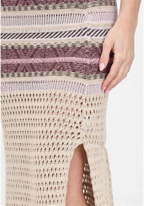 Multicolor women's long knitted skirt AKEP | GOKD05037.