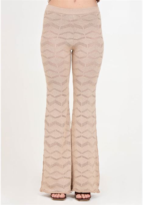 Pantaloni da donna sabbia lurex AKEP | Pantaloni | PTKD05052SABBIA