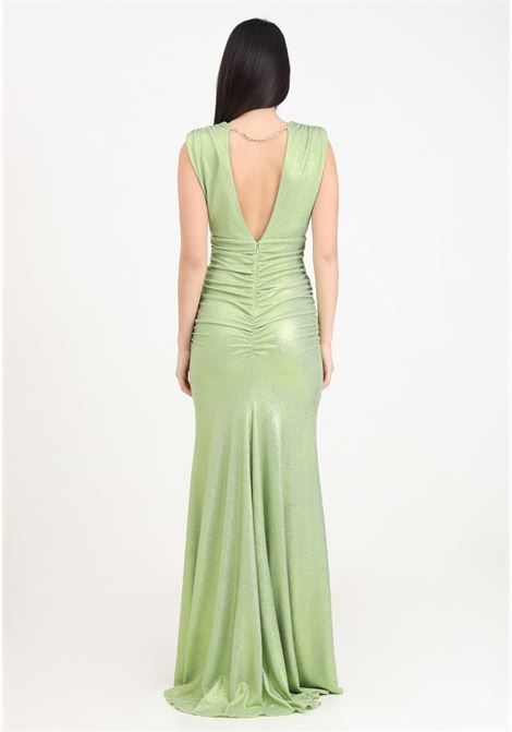 Turquoise women's dress with V-neck ALMA SANCHEZ | Dresses | ABITO ADRINA-ELVERDE MELA