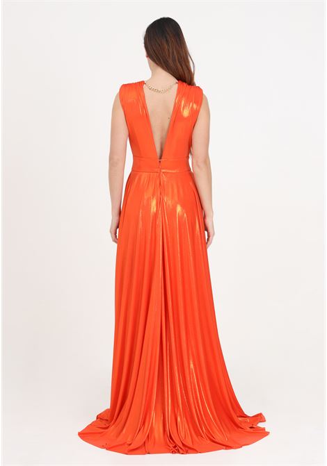 Orange women's dress with V-neck ALMA SANCHEZ | Dresses | ABITO AISE-ELARANCIO