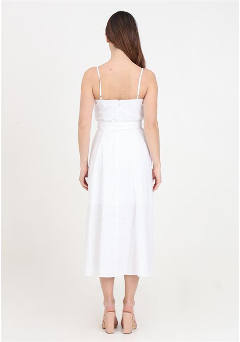 Asymmetric white women's dress in poplin with bow ARMANI EXCHANGE | Dresses | 3DYA28YN4RZ1000