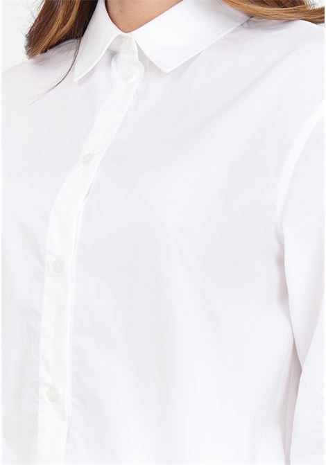 Camicia da donna bianca slim fit in popeline di cotone ARMANI EXCHANGE | 3DYC27YN4RZ1000