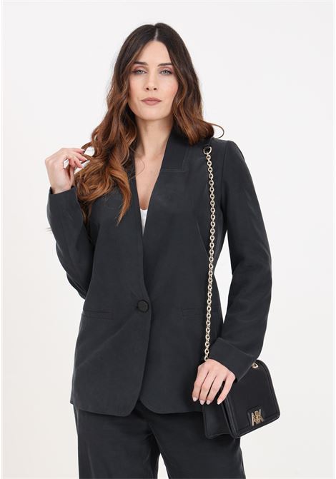 Single-breasted black women's jacket in washed and sandblasted fabric ARMANI EXCHANGE | Blazer | 3DYG47YN3TZ1200