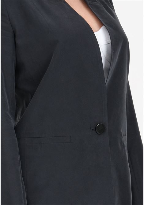 Single-breasted black women's jacket in washed and sandblasted fabric ARMANI EXCHANGE | Blazer | 3DYG47YN3TZ1200