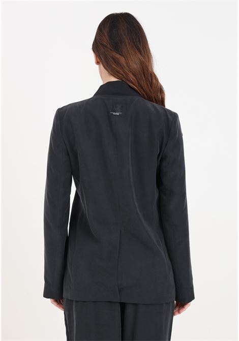 Single-breasted black women's jacket in washed and sandblasted fabric ARMANI EXCHANGE | 3DYG47YN3TZ1200