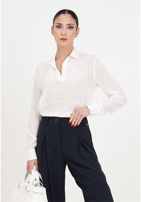 White women's blouse in crêpe de chine ARMANI EXCHANGE | 3DYH09YNXZZ1125