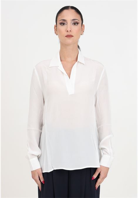 White women's blouse in crêpe de chine ARMANI EXCHANGE | 3DYH09YNXZZ1125