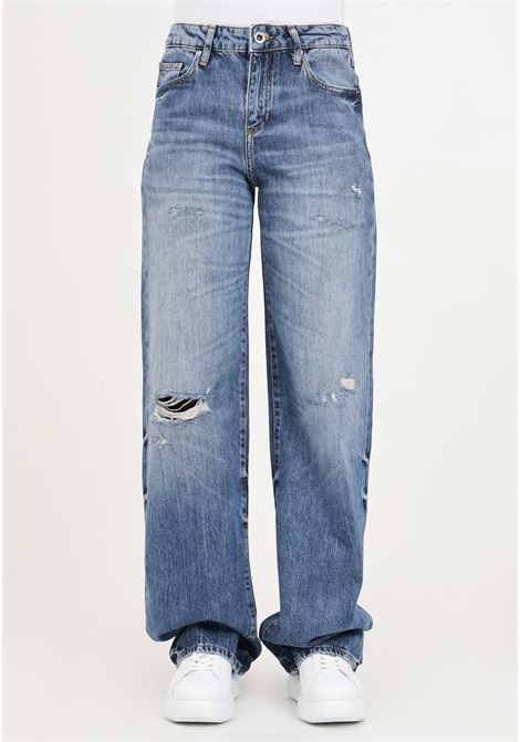 Medium indigo j52 low rise relaxed women's jeans ARMANI EXCHANGE | 3DYJ52Y16GZ05EK