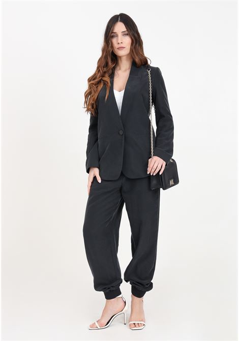 Regular fit black women's trousers in washed and sandblasted fabric ARMANI EXCHANGE | Pants | 3DYP47YN3TZ1200