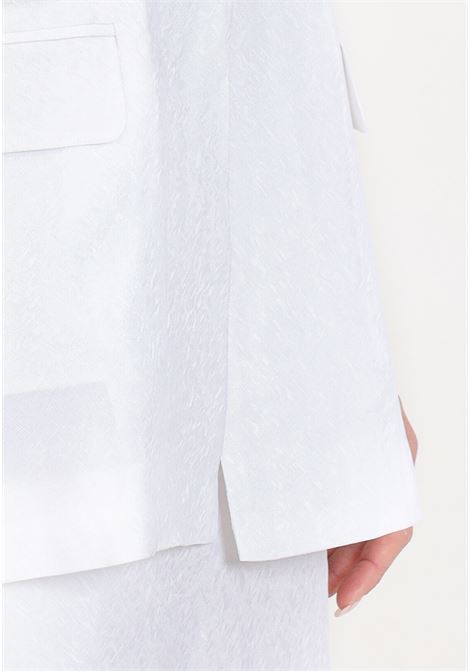 White single-breasted women's waistcoat in satin jacquard fabric ARMANI EXCHANGE | 3DYQ39YN9RZ1000