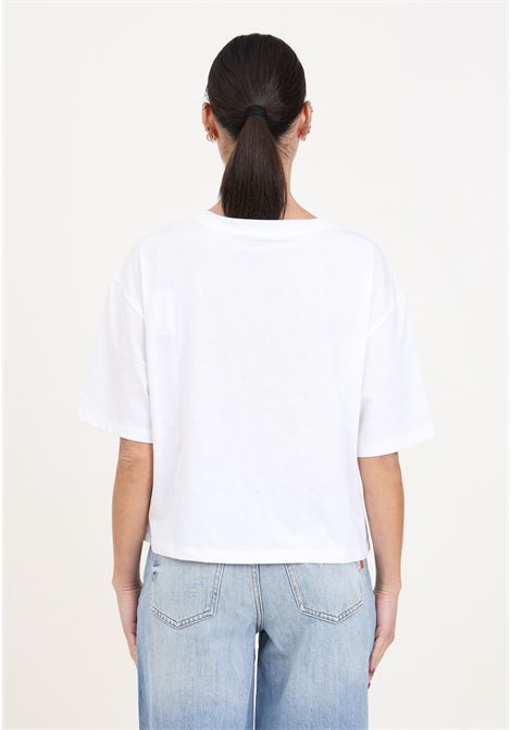 White cropped women's t-shirt in slub cotton blend ARMANI EXCHANGE | 3DYT33YJ8XZ1000