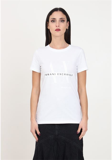 White women's t-shirt with logo print on the front ARMANI EXCHANGE | 3DYT43YJ3RZ1000