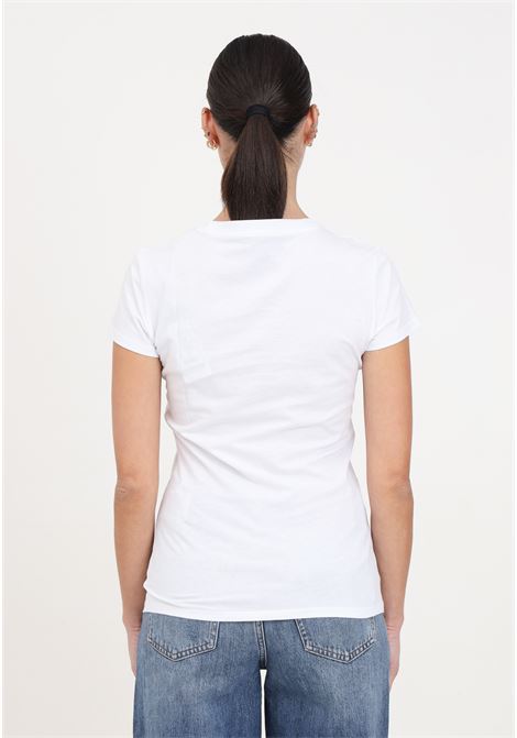 T-shirt da donna bianca con logo ricamato ARMANI EXCHANGE | 3DYT58YJ3RZ1000