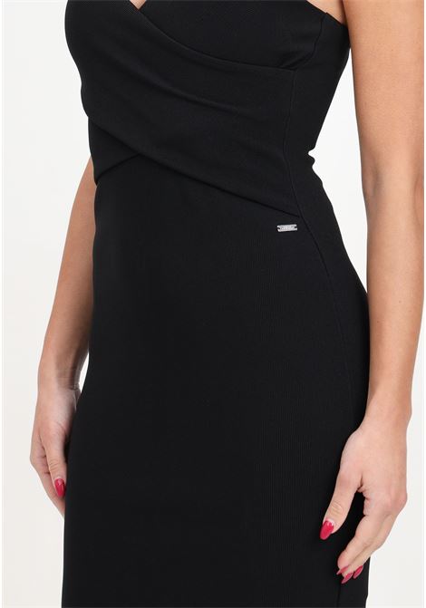 Short black women's dress with crossover on the chest ARMANI EXCHANGE | 8NYA97YJ83Z1200