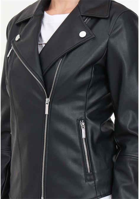Women's black eco-leather jacket with side zip ARMANI EXCHANGE | Jackets | 8NYB13YNVLZ1200