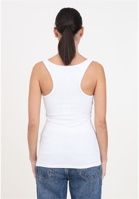 White women's crew-neck top with black logo print ARMANI EXCHANGE | Tops | 8NYMFXYJ1LZ5100