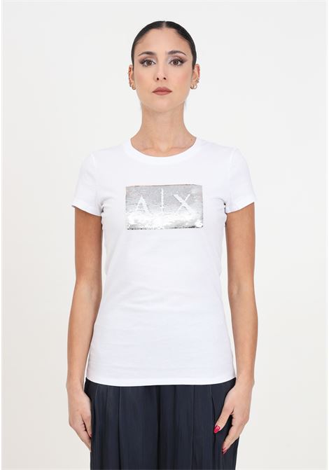 White women's t-shirt with sequins ARMANI EXCHANGE | T-shirt | 8NYTDLYJ73Z6110