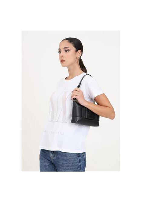 T-shirt da donna bianca regular fit in jersey con logo trasparente ARMANI EXCHANGE | 8NYTHXYJ8XZ1000