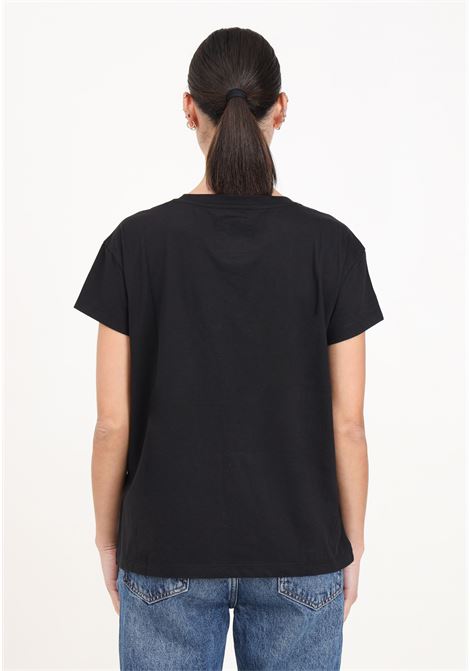 T-shirt da donna nera regular fit in jersey con logo trasparente ARMANI EXCHANGE | 8NYTHXYJ8XZ1200