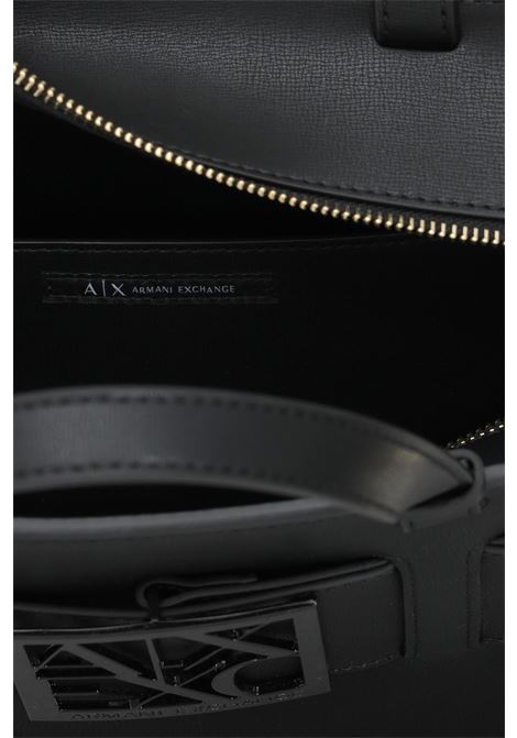 Black women's tote bag with logo plaque ARMANI EXCHANGE | Bags | 9426890A87400020