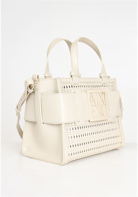 Beige women's bag Tote bag with woven texture ARMANI EXCHANGE | Bags | 9426904R73611950