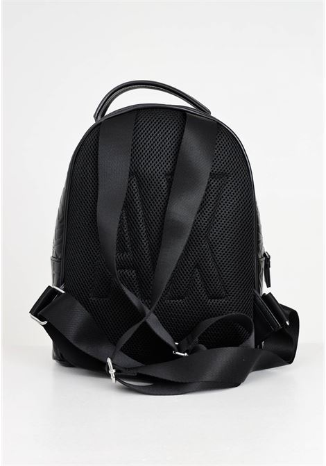 Black women's backpack with embossed allover logo ARMANI EXCHANGE | 942805CC79300020