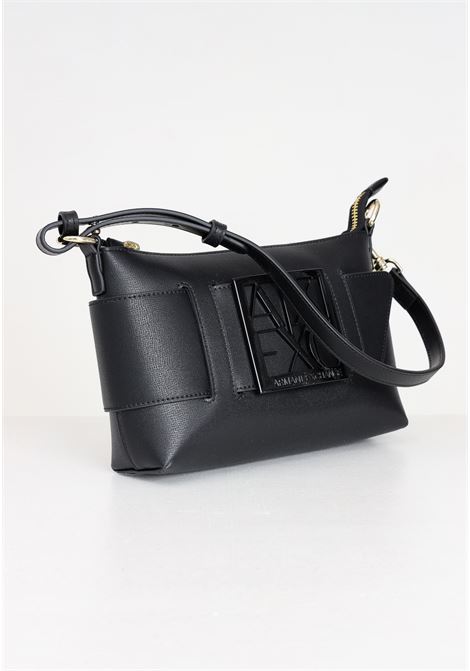 Black women's bag with black logo plaque band ARMANI EXCHANGE | Bags | 9429070A87400020