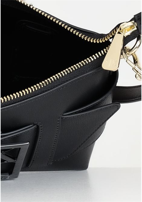 Black women's bag with black logo plaque band ARMANI EXCHANGE | 9429070A87400020