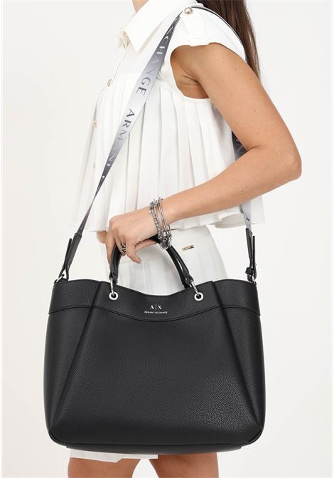 Black contoured shoulder bag for women ARMANI EXCHANGE | Bags | 942910CC78300020