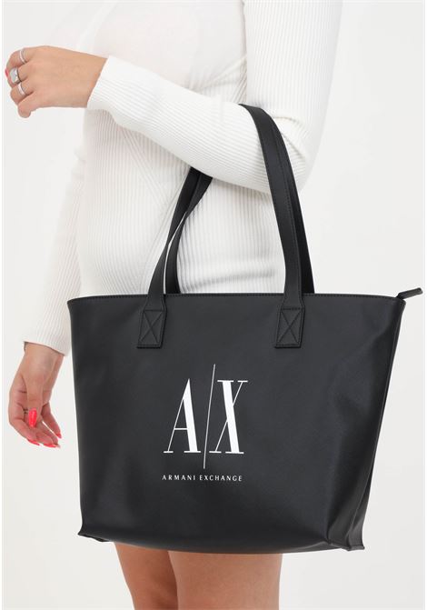 Black women's trapeze shopper bag ARMANI EXCHANGE | Bags | 9429360P19800020