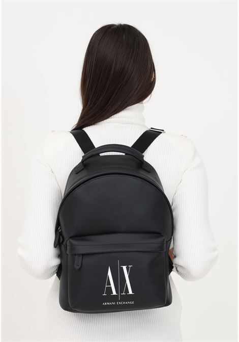 Black women's backpack with logo ARMANI EXCHANGE | Backpacks | 9429370P19800020