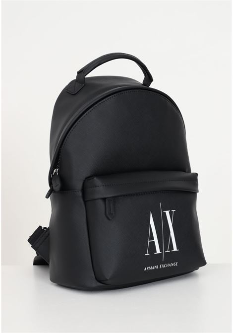 Black women's backpack with logo ARMANI EXCHANGE | Backpacks | 9429370P19800020