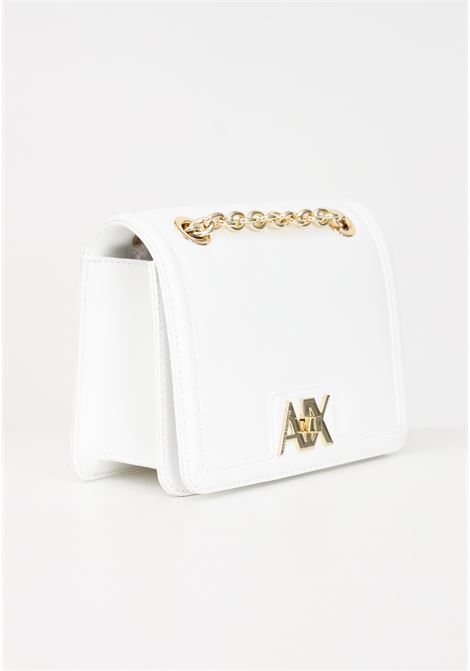 White women's bag with golden metal logo plate ARMANI EXCHANGE | Bags | 9429864R73114212