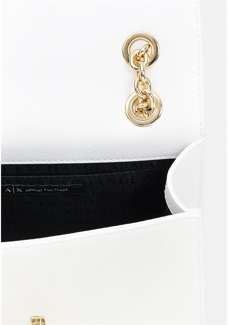 White women's bag with golden metal logo plate ARMANI EXCHANGE | 9429864R73114212