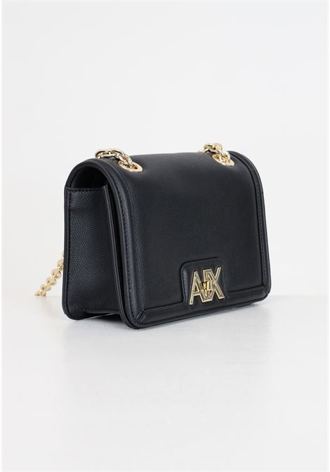 Black women's bag with golden metal logo plate ARMANI EXCHANGE | Bags | 9429864R73119921