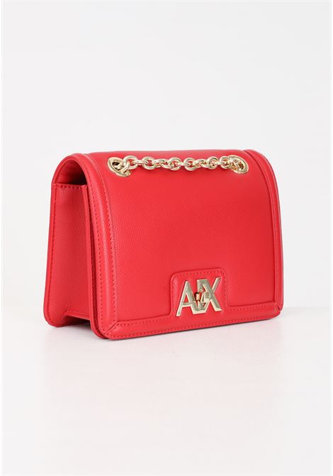 Red women's bag with golden metal logo plate ARMANI EXCHANGE | 9429864R73131474