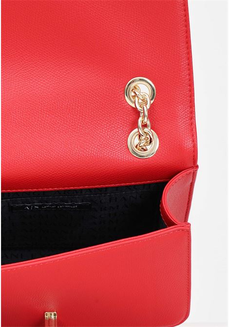 Red women's bag with golden metal logo plate ARMANI EXCHANGE | 9429864R73131474