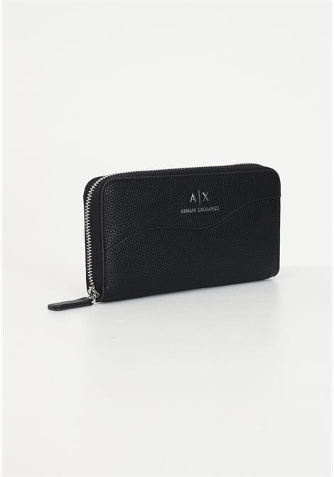 Black women's wallet with hammered workmanship and logo ARMANI EXCHANGE | Wallets | 948068CC78300020