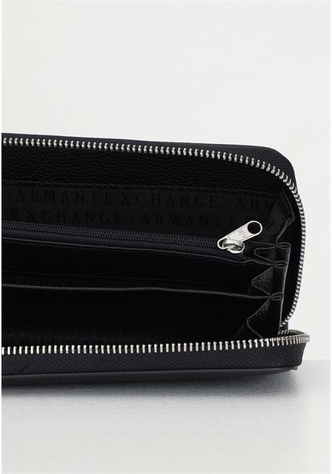 Black women's wallet with hammered workmanship and logo ARMANI EXCHANGE | Wallets | 948068CC78300020
