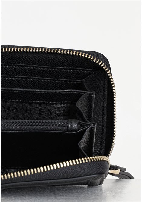 Black women's wallet zip around lettering logo ARMANI EXCHANGE | Wallets | 9484514R73119921
