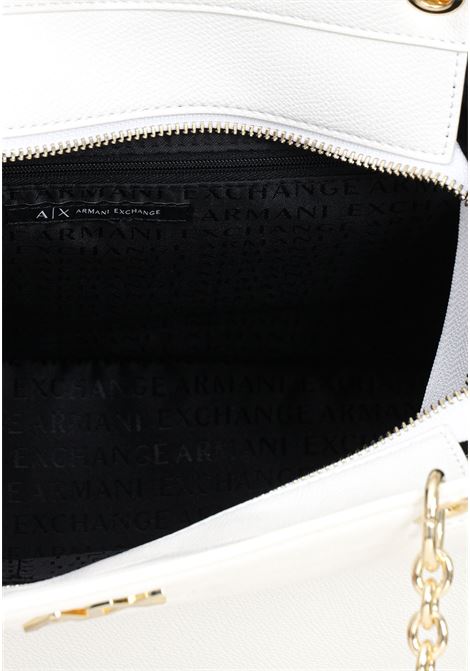 White women's bag with golden metal logo lettering ARMANI EXCHANGE | Bags | 9491164R73114212