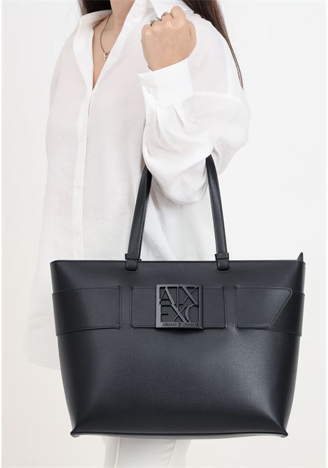 Black women's tote bag with double handles ARMANI EXCHANGE | 9491270A87400020