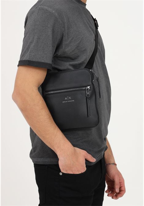 Black men's bag in eco-leather with front logo ARMANI EXCHANGE | Bags | 952391CC83000020