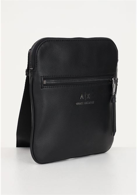 Black men's bag in eco-leather with front logo ARMANI EXCHANGE | Bags | 952391CC83000020