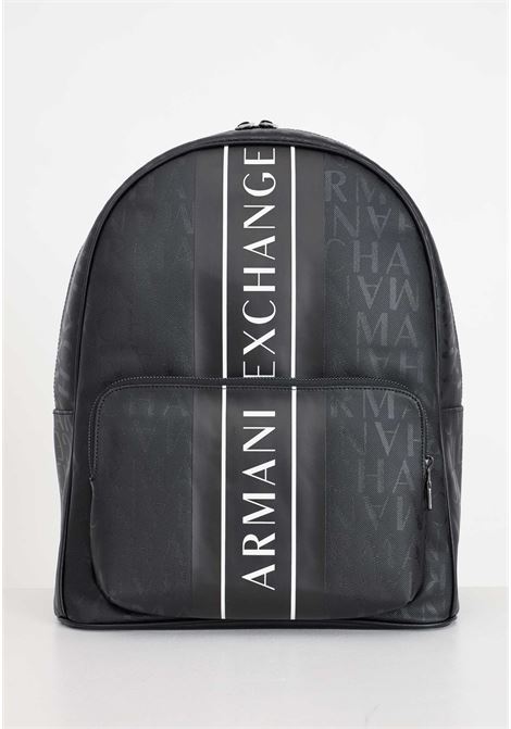 Zaino uomo con lettering all-over e banda bicolore logata ARMANI EXCHANGE | Zaini | 952394CC83119921