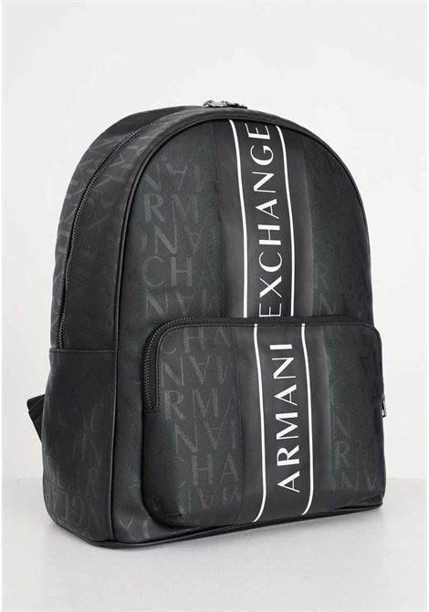 Men's backpack with all-over lettering and two-tone logoed band ARMANI EXCHANGE | Backpacks | 952394CC83119921