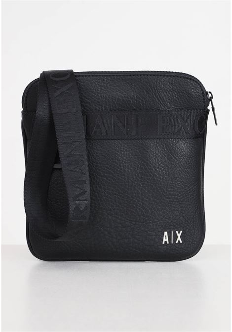 Black hammered effect crossbody bag for men ARMANI EXCHANGE | Bags | 9526364R83900020